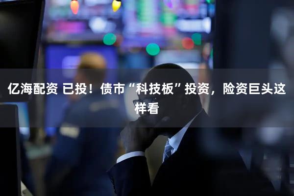 亿海配资 已投！债市“科技板”投资，险资巨头这样看