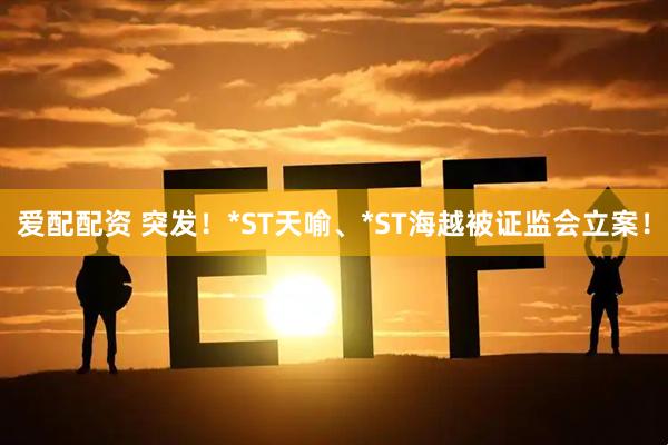 爱配配资 突发！*ST天喻、*ST海越被证监会立案！