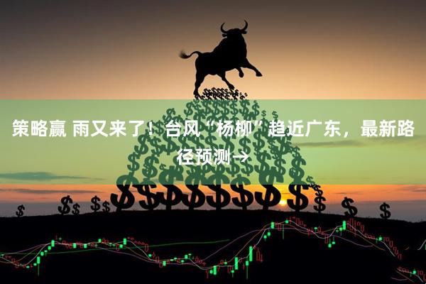 策略赢 雨又来了！台风“杨柳”趋近广东，最新路径预测→